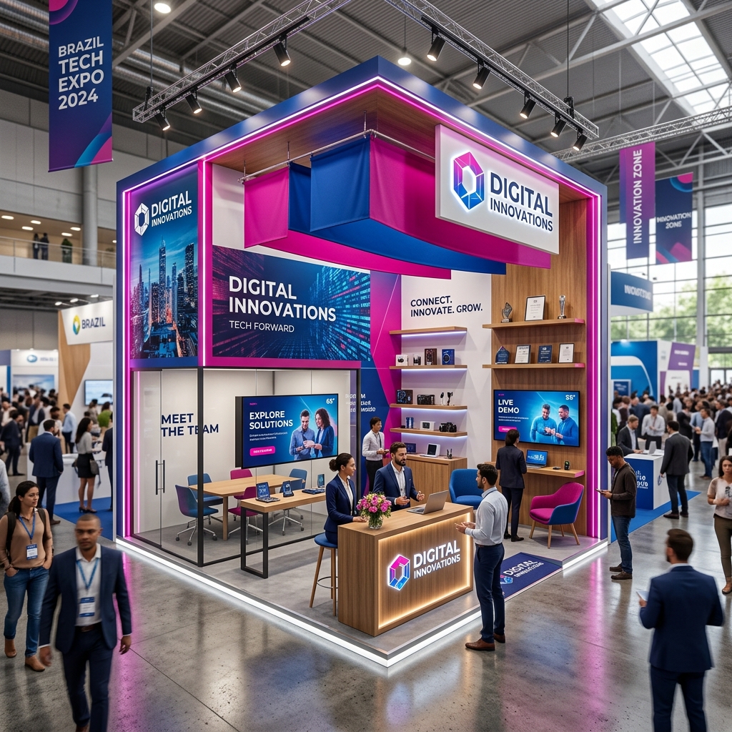 Stand modular personalizado em exposição